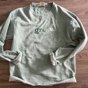 Clean Juice Sage Green Sweatshirt “Grow at your own pace”